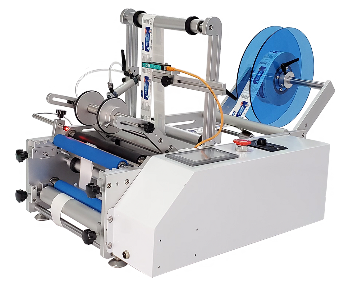 Semi-automatic round bottle labeling machine