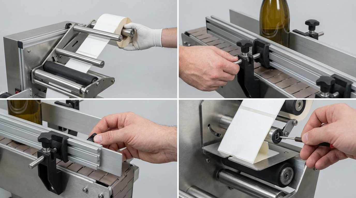 How to set a label machine