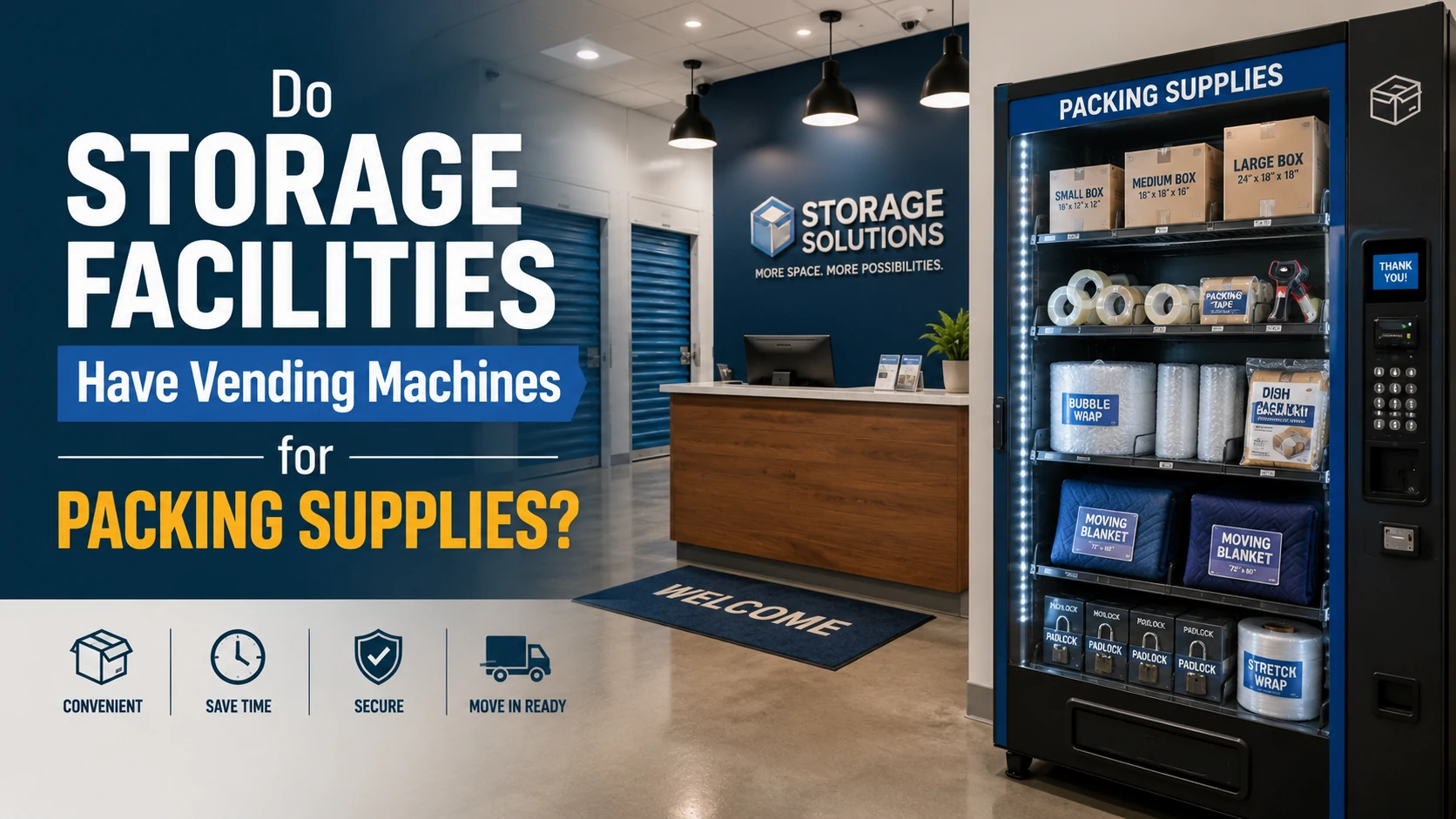 Do storage facilities have vending machines for packing supplies