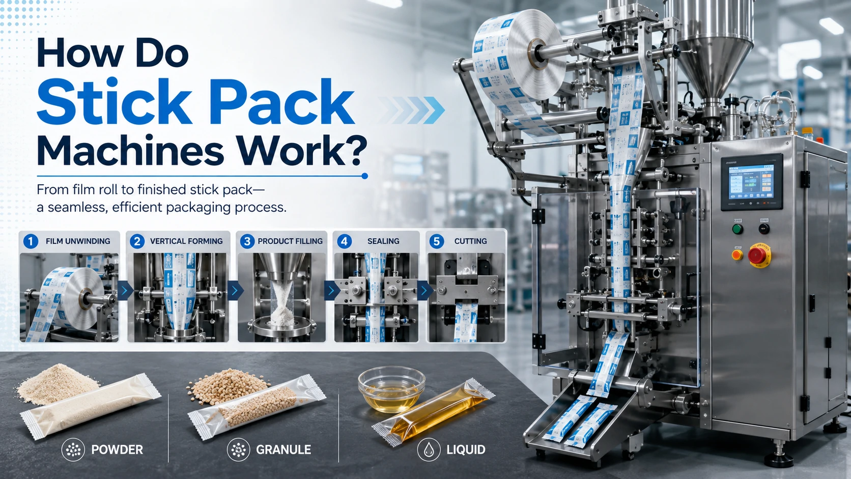 How do stick pack machines work